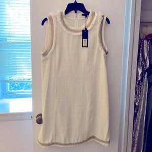 Rachel Zoe cream tweed dress
